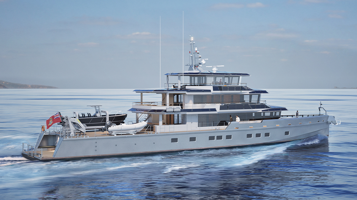 This 164-Foot Hybrid Explorer Yacht Comes Decked Out With Solar Panels and a Jacuzzi