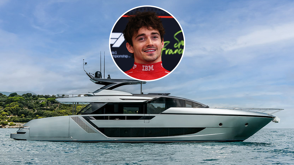 F1 Racer Charles Leclerc Cruises to the Mediterranean on a Riva Yacht Ahead of the Dutch Grand Prix