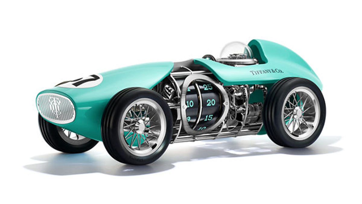 Tiffany & Co. Unveils Sleek New Editions of Its Race Car and Airplane Clocks