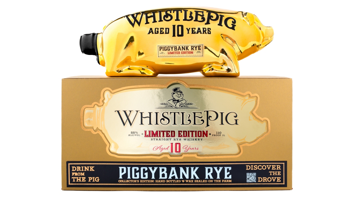 WhistlePig’s Latest Release Lets You Pour High-Proof Whiskey Out of a Gold Pig’s A**