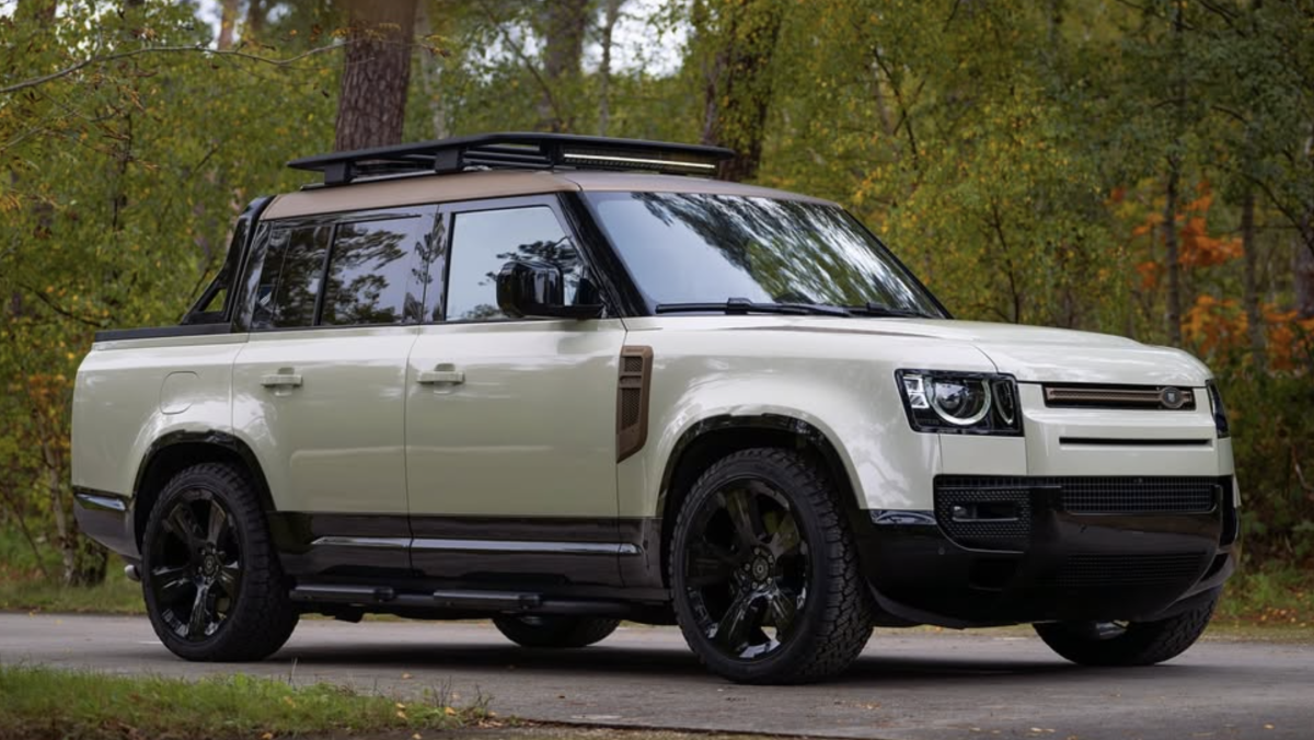 This Land Rover Defender Was Transformed Into a 4-Door Pickup Truck