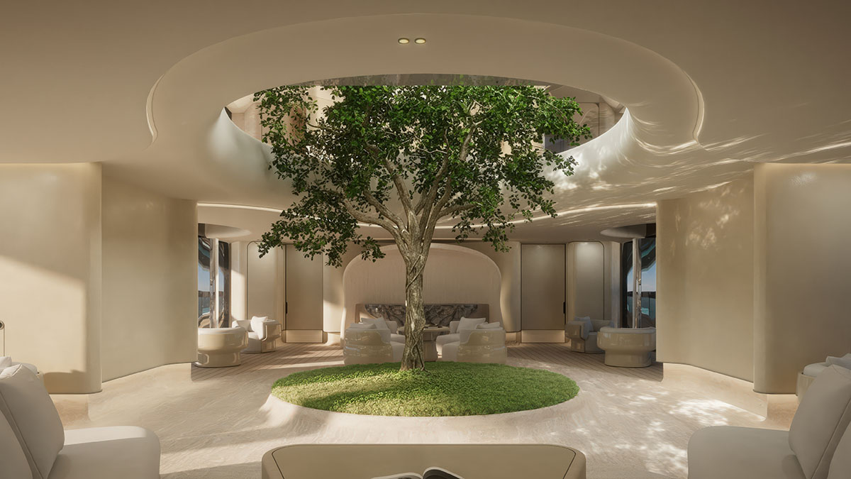 This New 243-Foot Superyacht Has a Tree Rising Through Two Decks